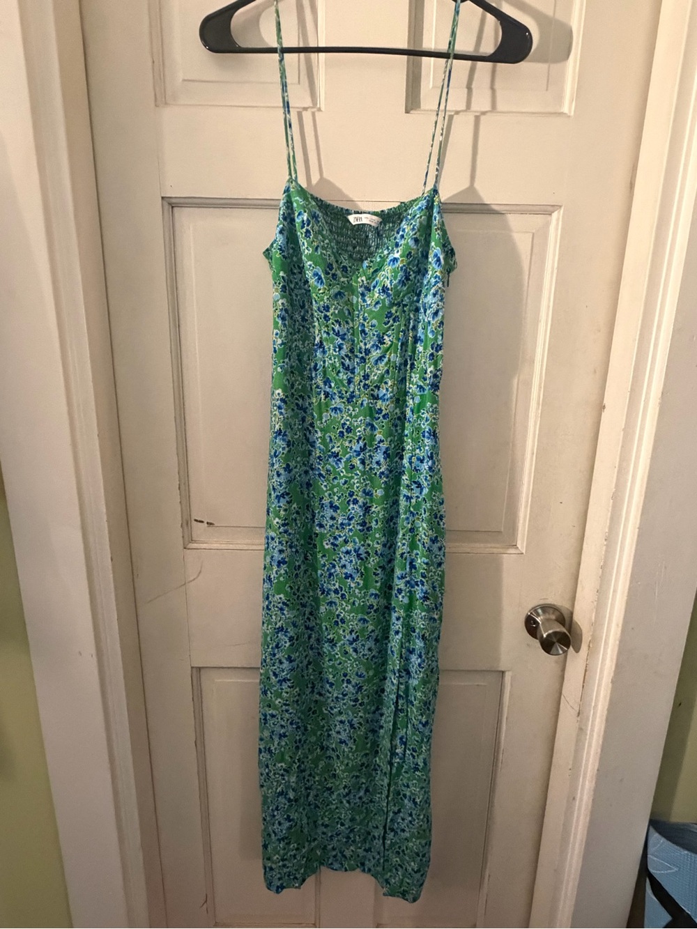 ZARA Floral Slip Dress with Spaghetti Straps